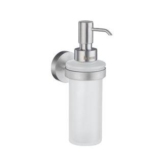Smedbo HS369 Wall Mounted Frosted Glass Soap Dispenser with Brushed Chrome Holder from the Home Collection